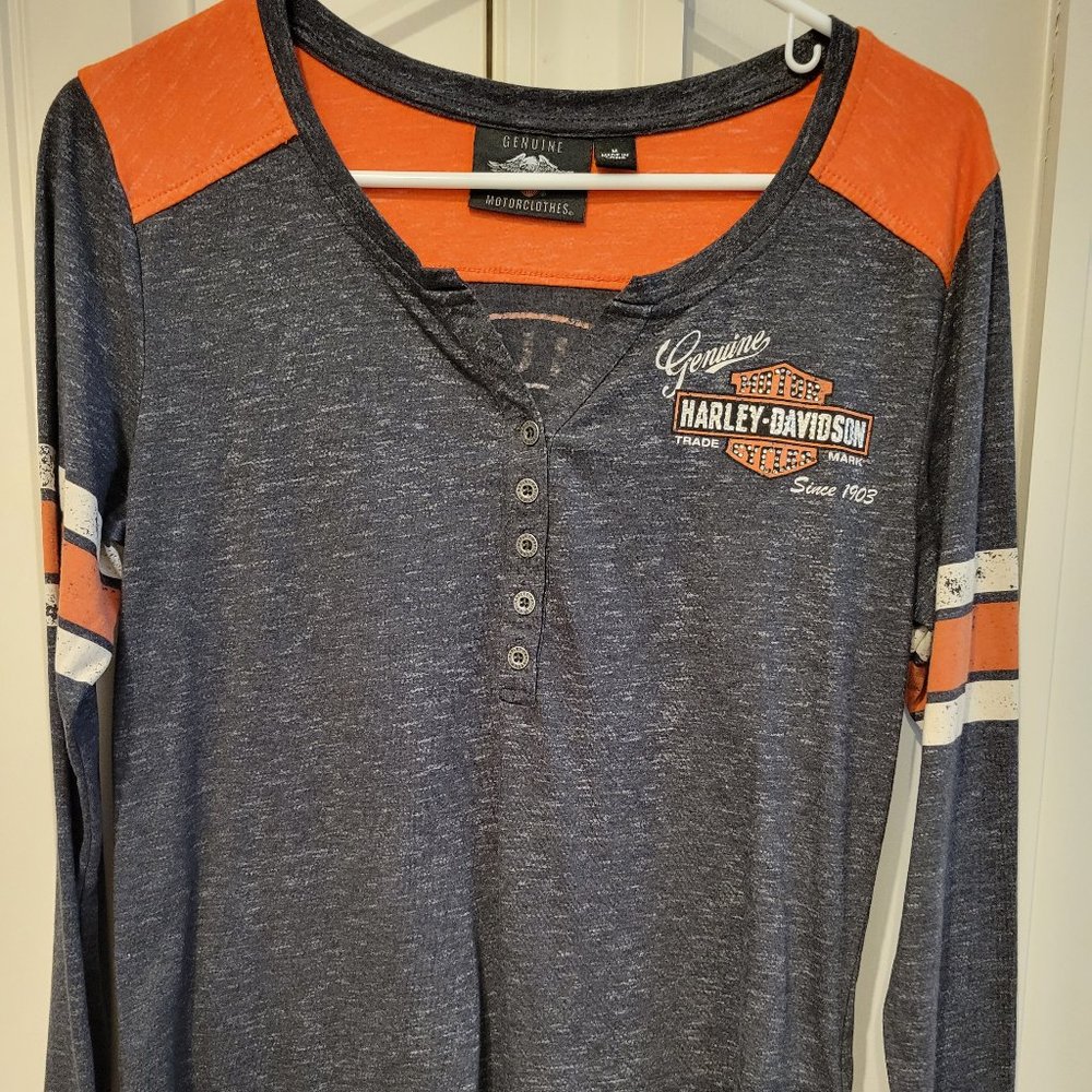 Harley Davidson being t-shirt